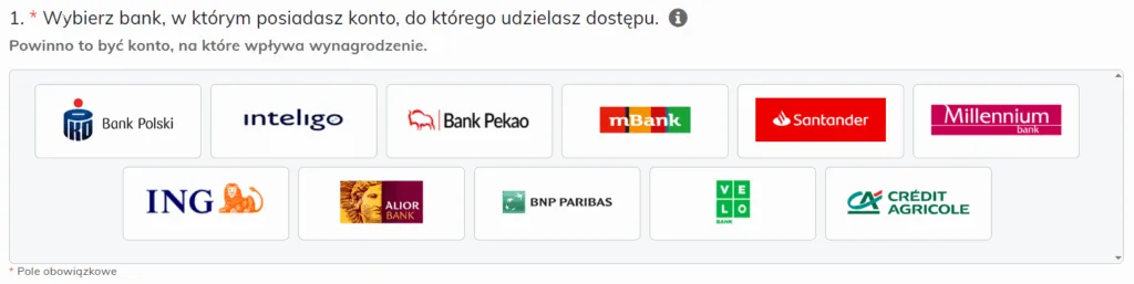 Lista banków obsługiwanych za pomocą Easy Check