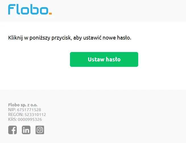 Odzyskiwanie hasła – wiadomość z linkiem resetującym hasło