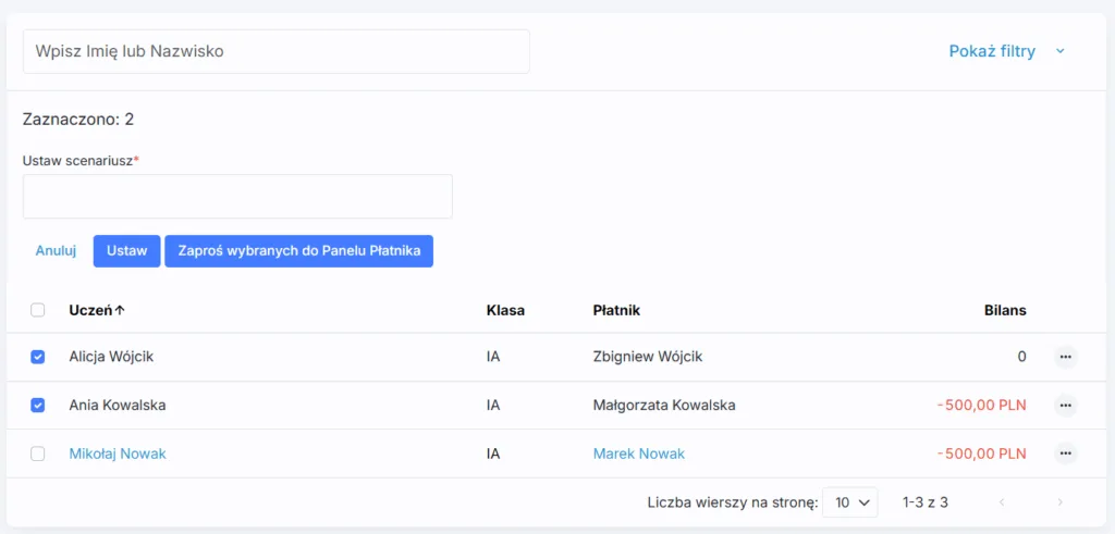 Wybór masowy uczniów